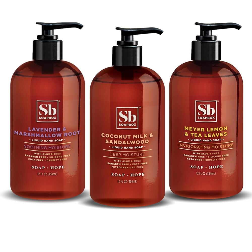 Soapbox Variety 3 Pack (Coconut, Lavender, Meyer Lemon) Liquid Hand Soap